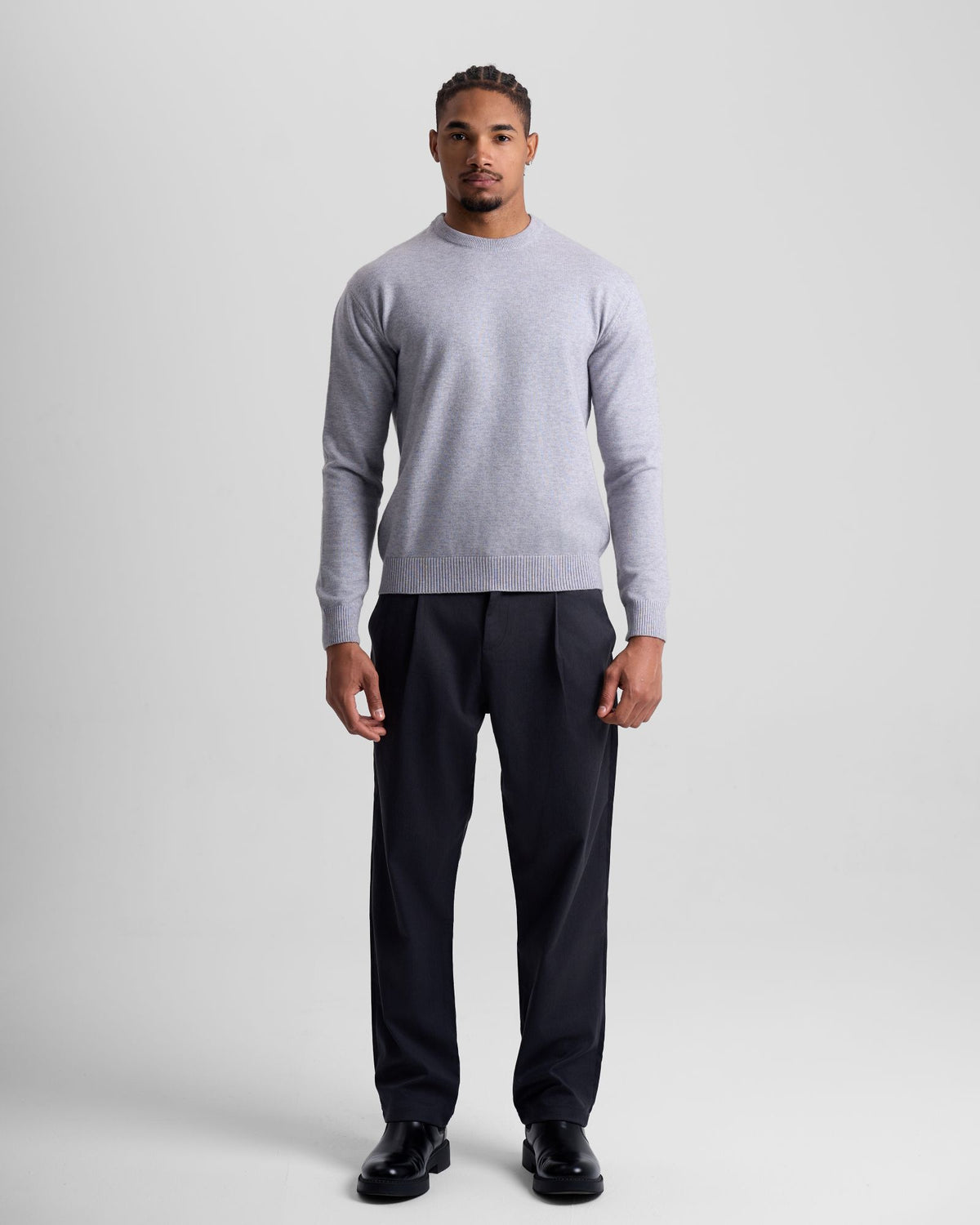 Wool-Blend Crewneck - Grey