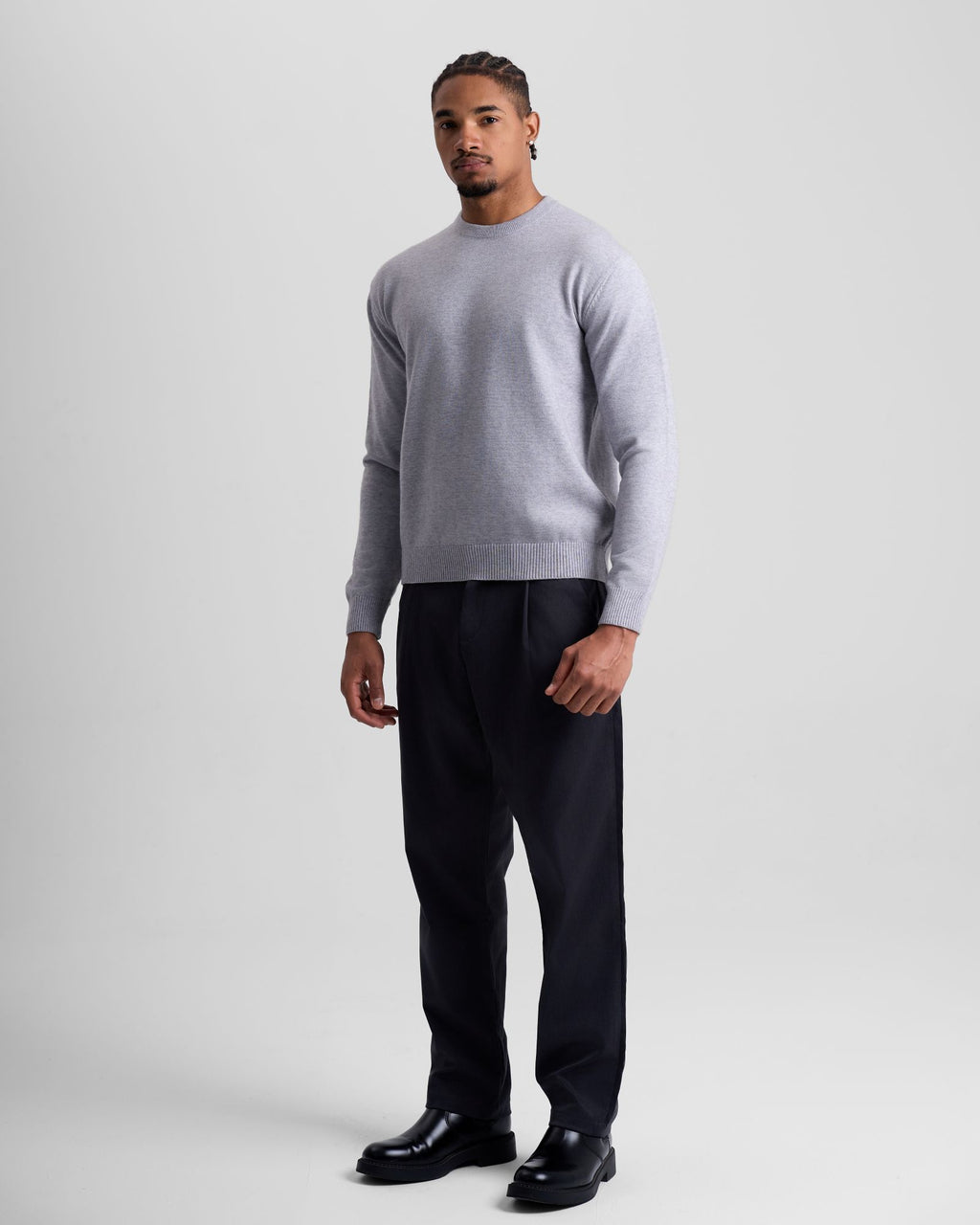 Wool-Blend Crewneck - Grey