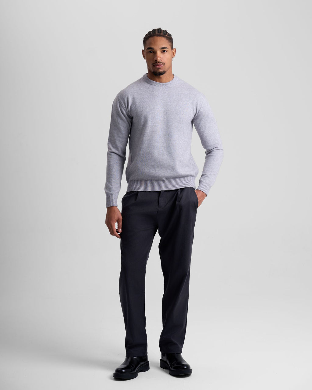 Wool-Blend Crewneck - Grey