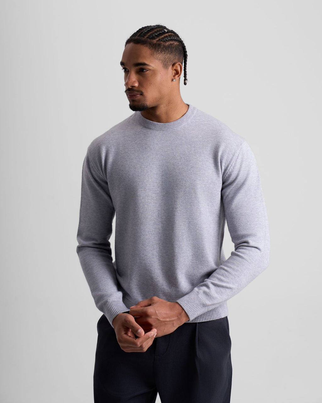 Wool-Blend Crewneck - Grey