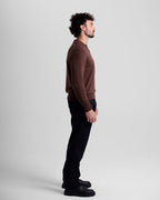 Long Sleeve Knit Polo - Brown