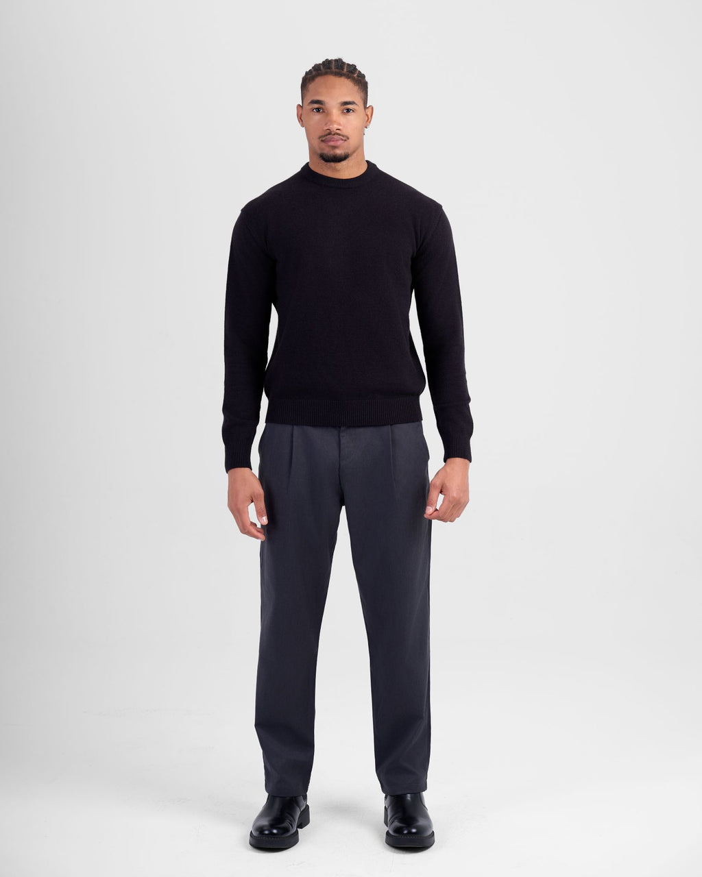 Wool-Blend Crewneck - Black
