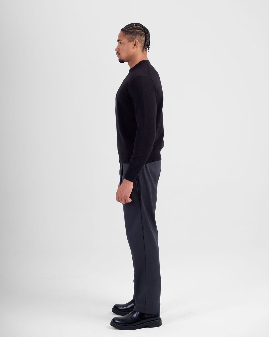 Wool-Blend Crewneck - Black