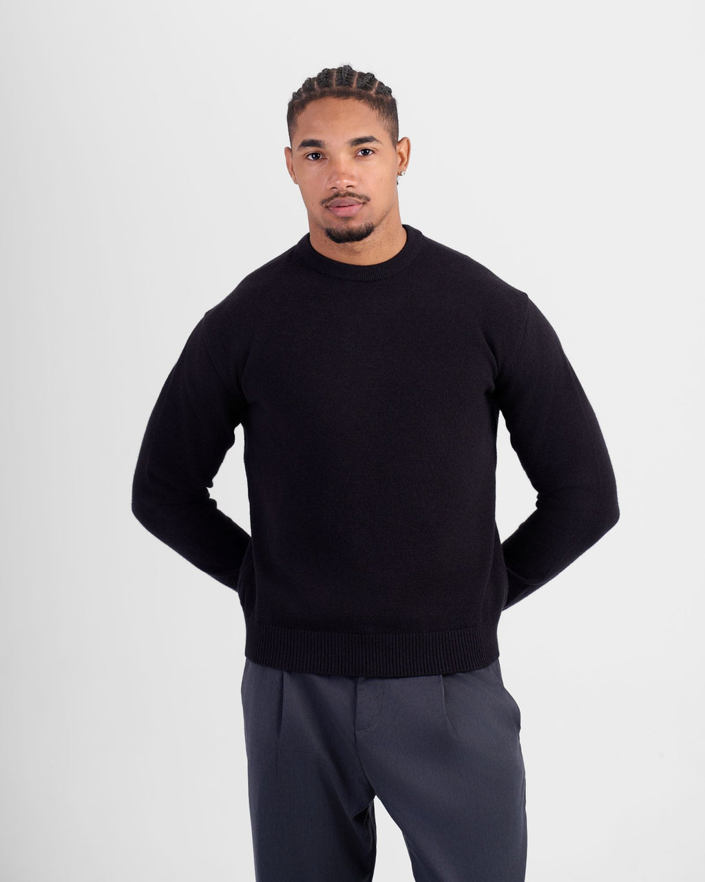 Wool-Blend Crewneck - Black