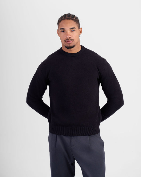 Wool-Blend Crewneck - Black