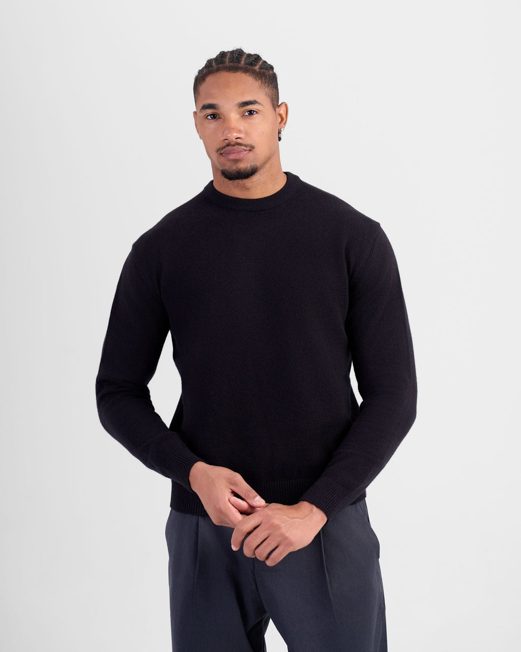 Wool-Blend Crewneck - Black
