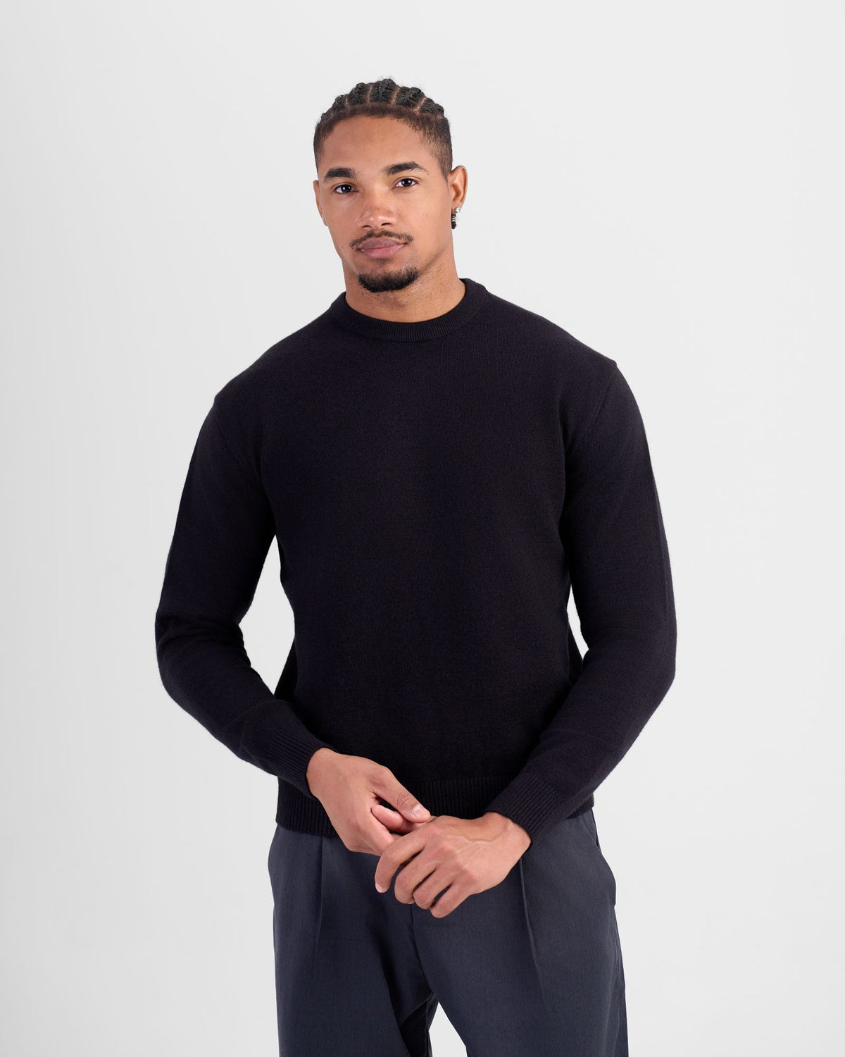 Wool-Blend Crewneck - Black