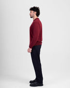 Long Sleeve Knit Polo - Burgundy