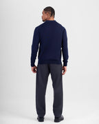 Long Sleeve Knit Polo - Navy