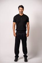 Bricks Textured Knit Polo-Black