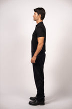 Bricks Textured Knit Polo-Black