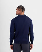 Long Sleeve Knit Polo - Navy