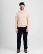 Wool Blend Quarter Zip - Beige