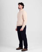 Wool Blend Quarter Zip - Beige