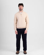 Wool Blend Quarter Zip - Beige