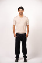 Essential Knit Polo-Beige