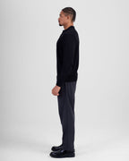 Long Sleeve Knit Polo - Black