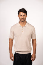 Essential Knit Polo-Beige