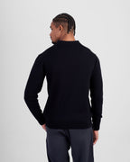 Long Sleeve Knit Polo - Black