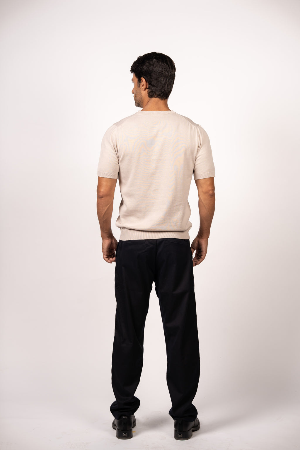 Basic Knitted Crewneck-Beige