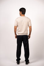 Basic Knitted Crewneck-Beige