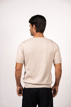 Basic Knitted Crewneck-Beige
