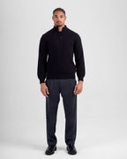 Wool Blend Quarter Zip - Black