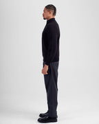 Wool Blend Quarter Zip - Black