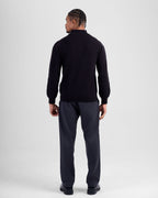 Wool Blend Quarter Zip - Black