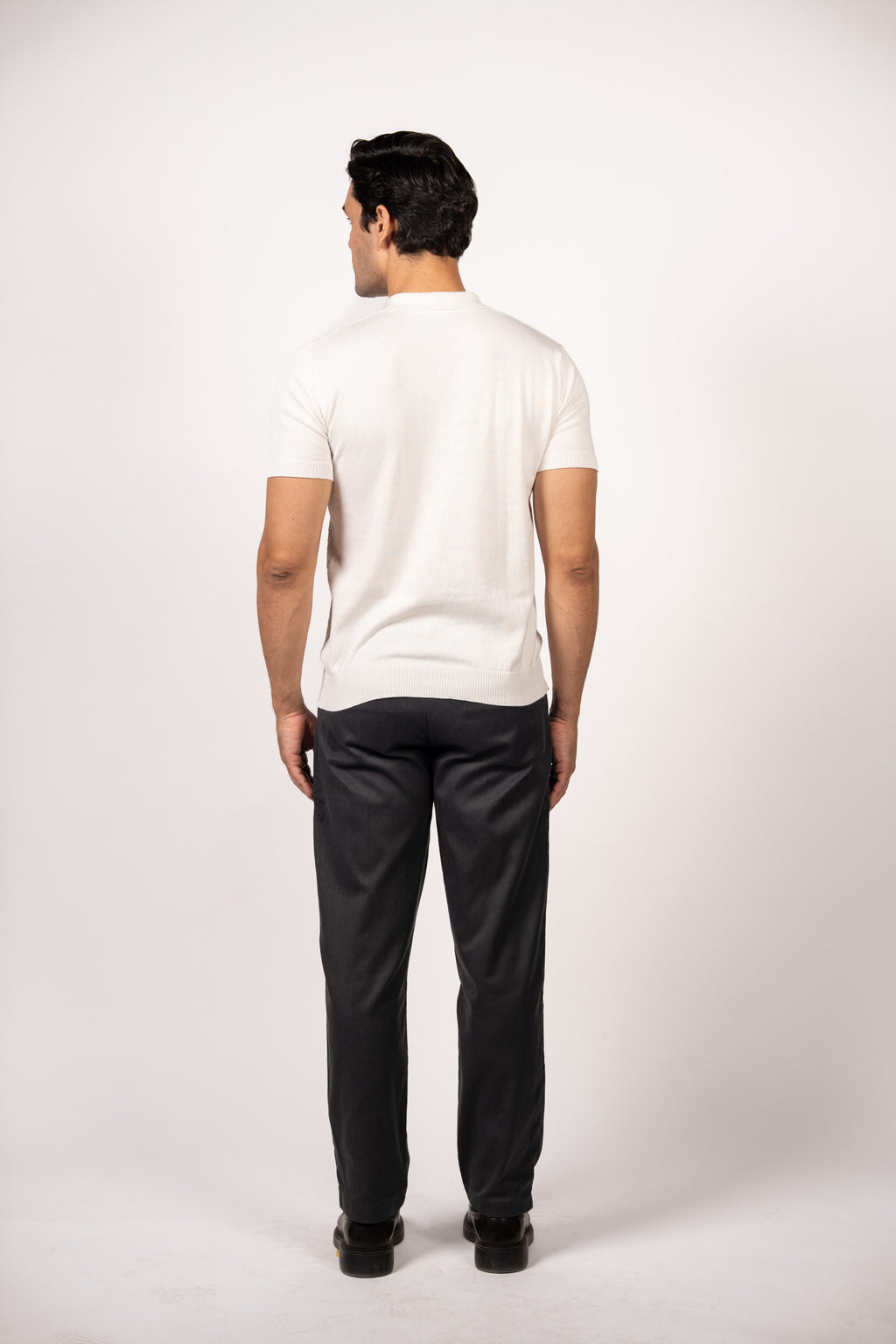 Bricks Textured Knit Polo-White