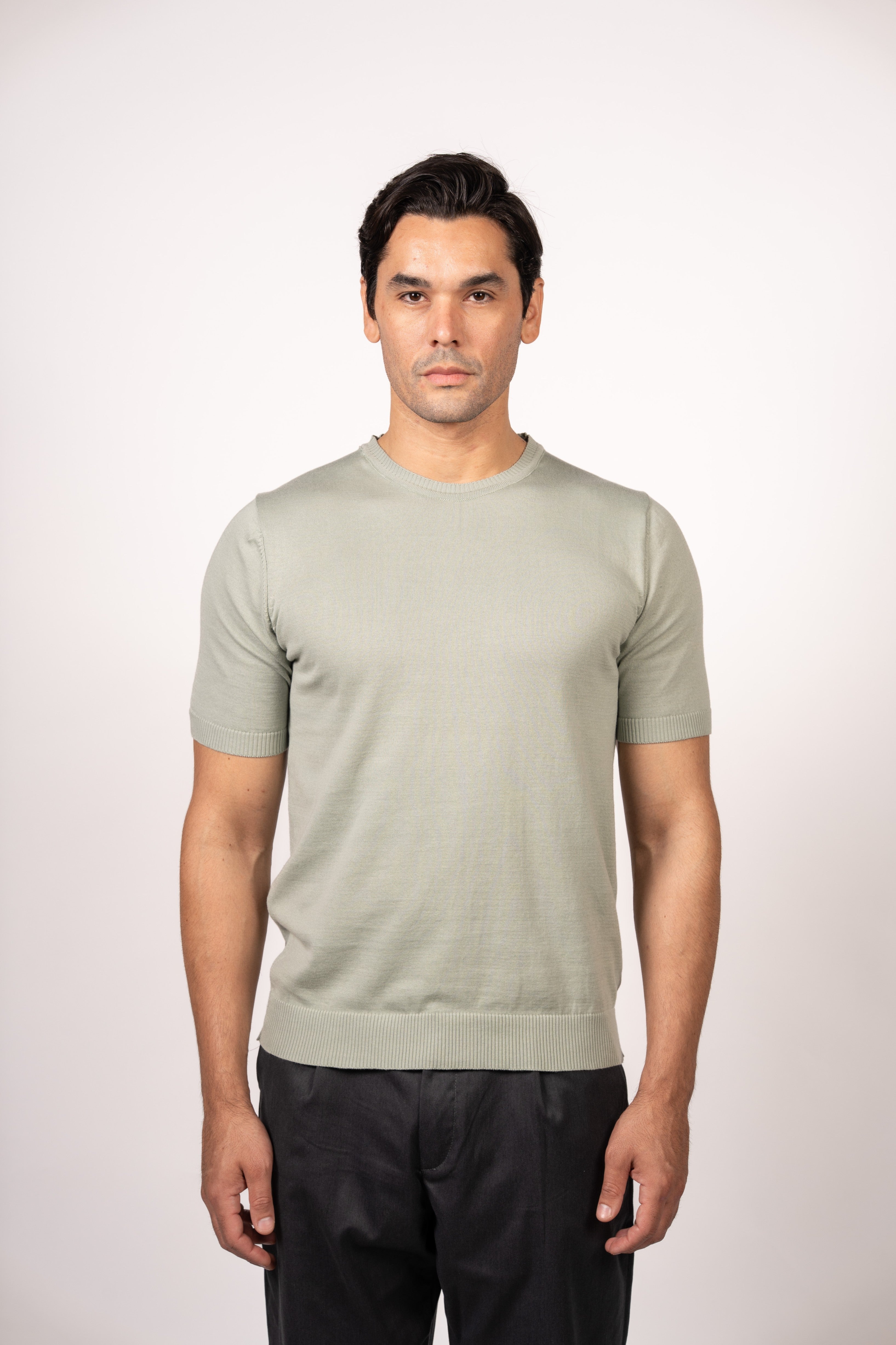 Basic Knitted Crewneck-Mint