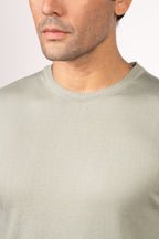 Basic Knitted Crewneck-Mint