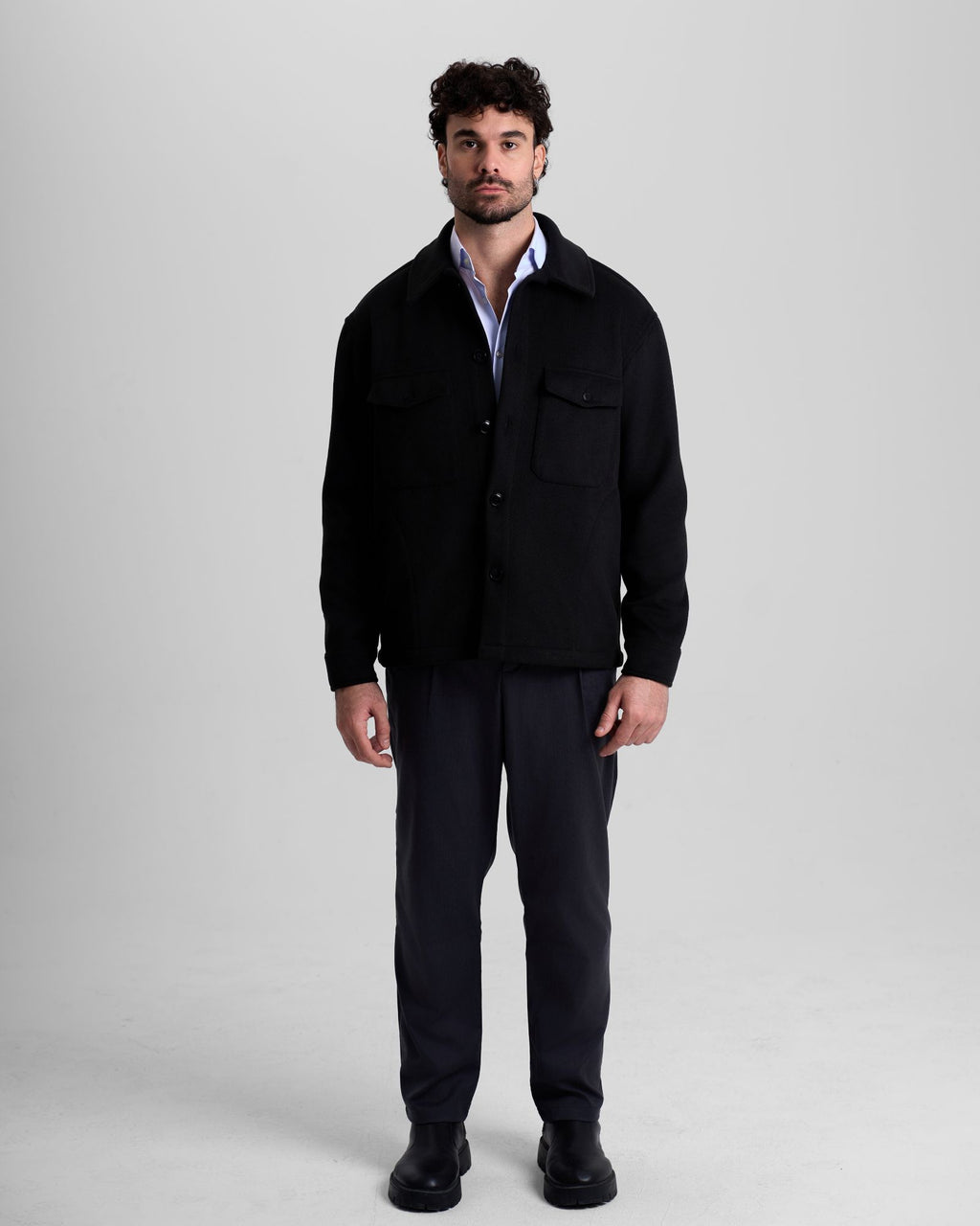 Textured Wool Jacket - Black