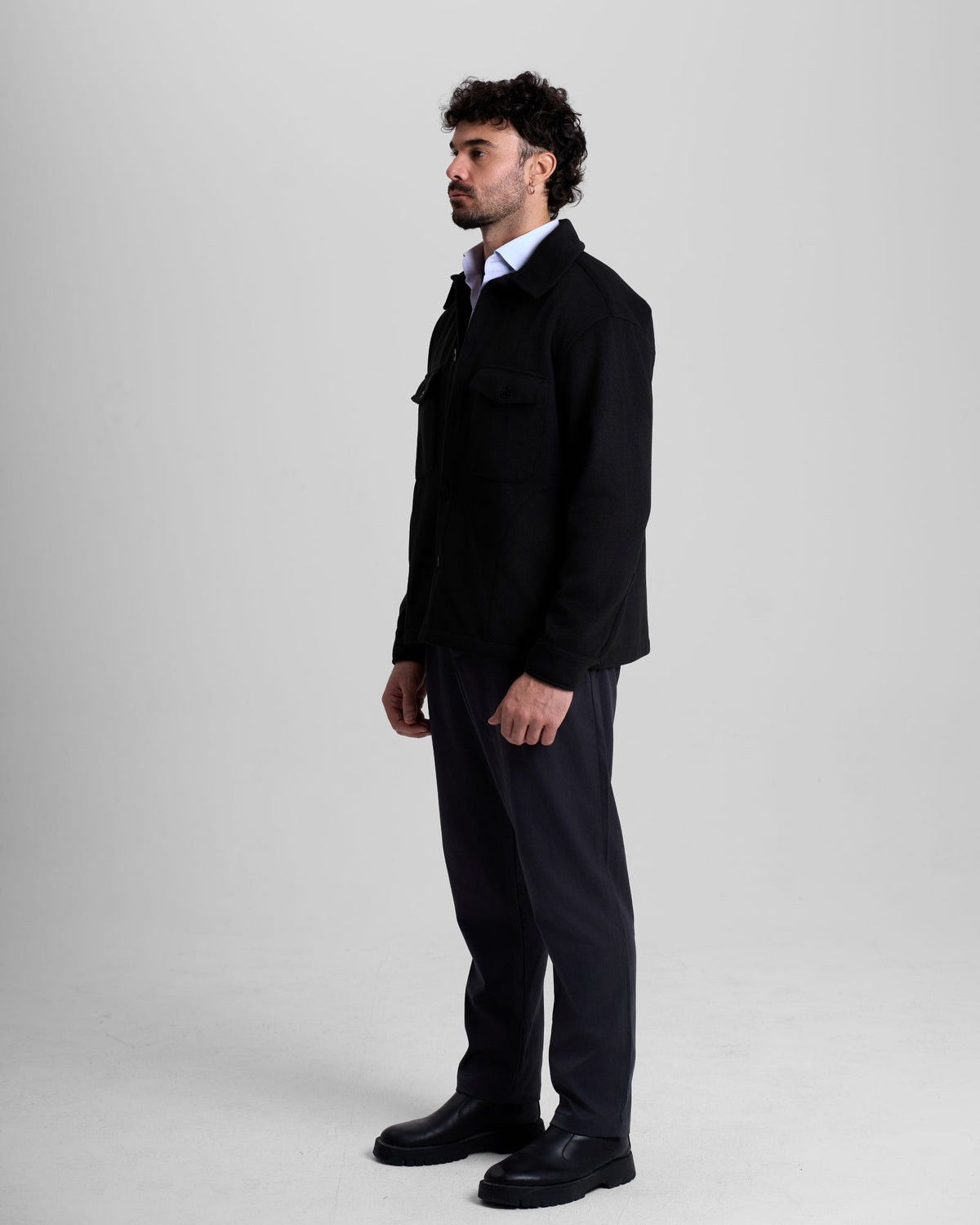 Textured Wool Jacket - Black