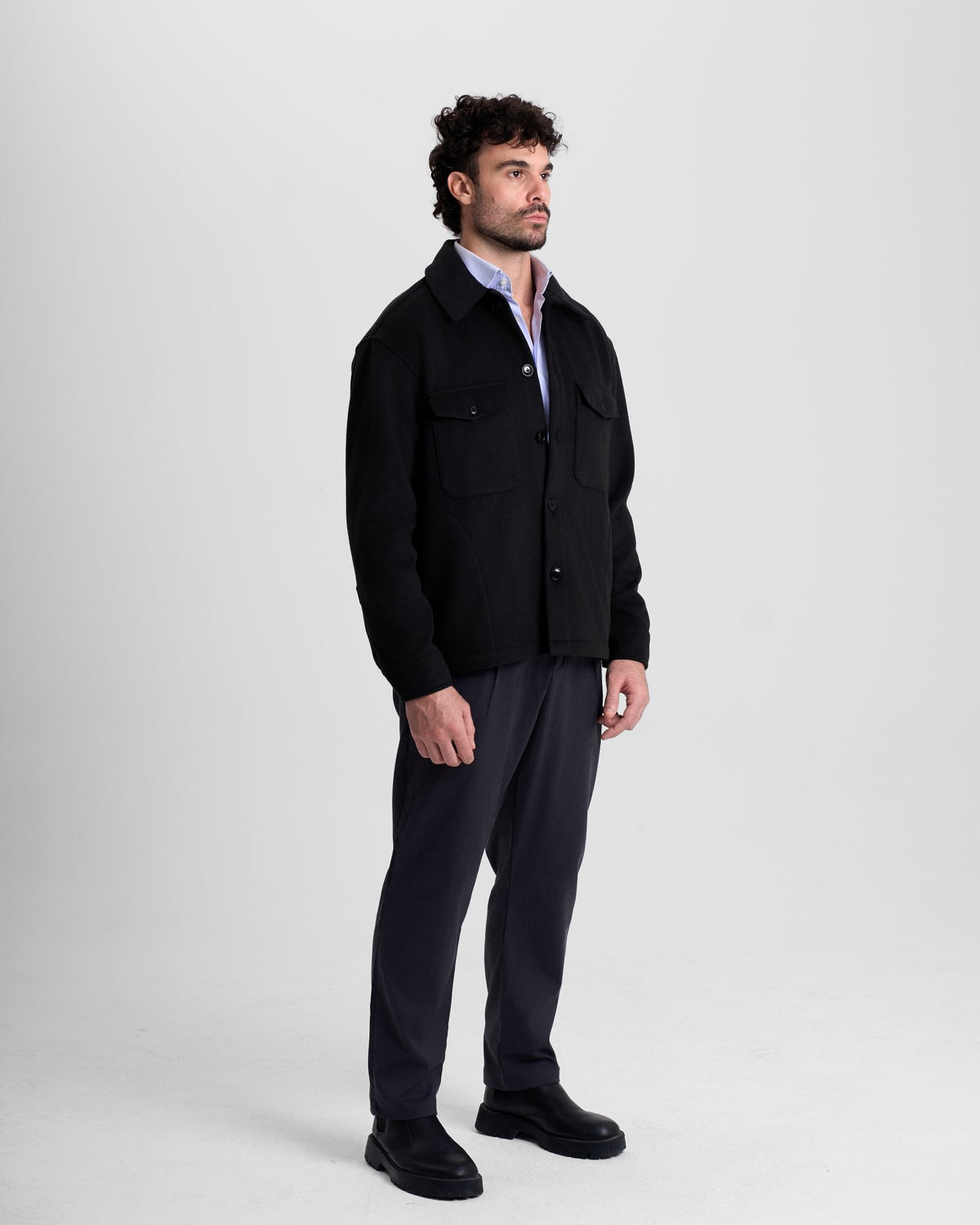Textured Wool Jacket - Black
