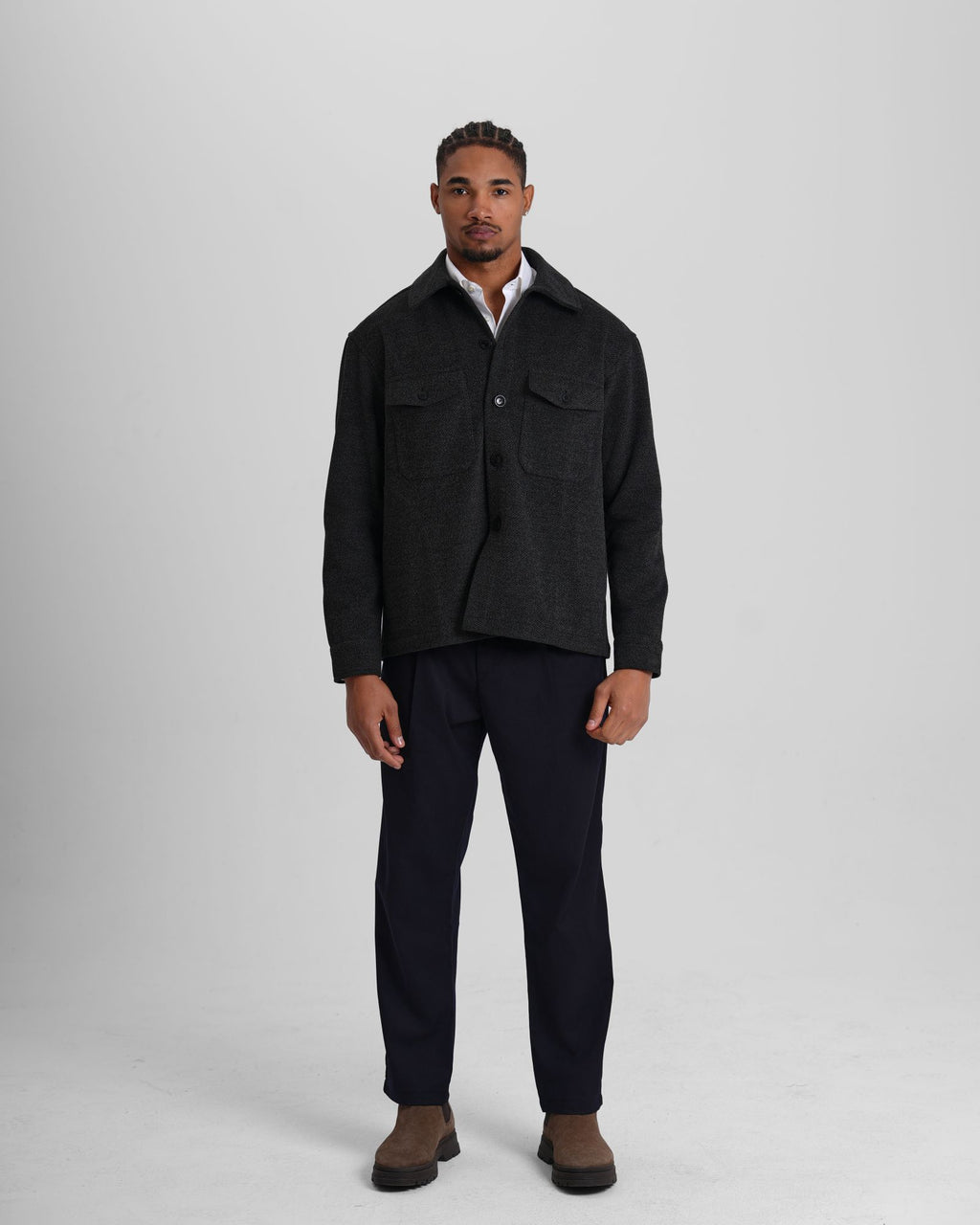 Textured Wool Jacket - Grey