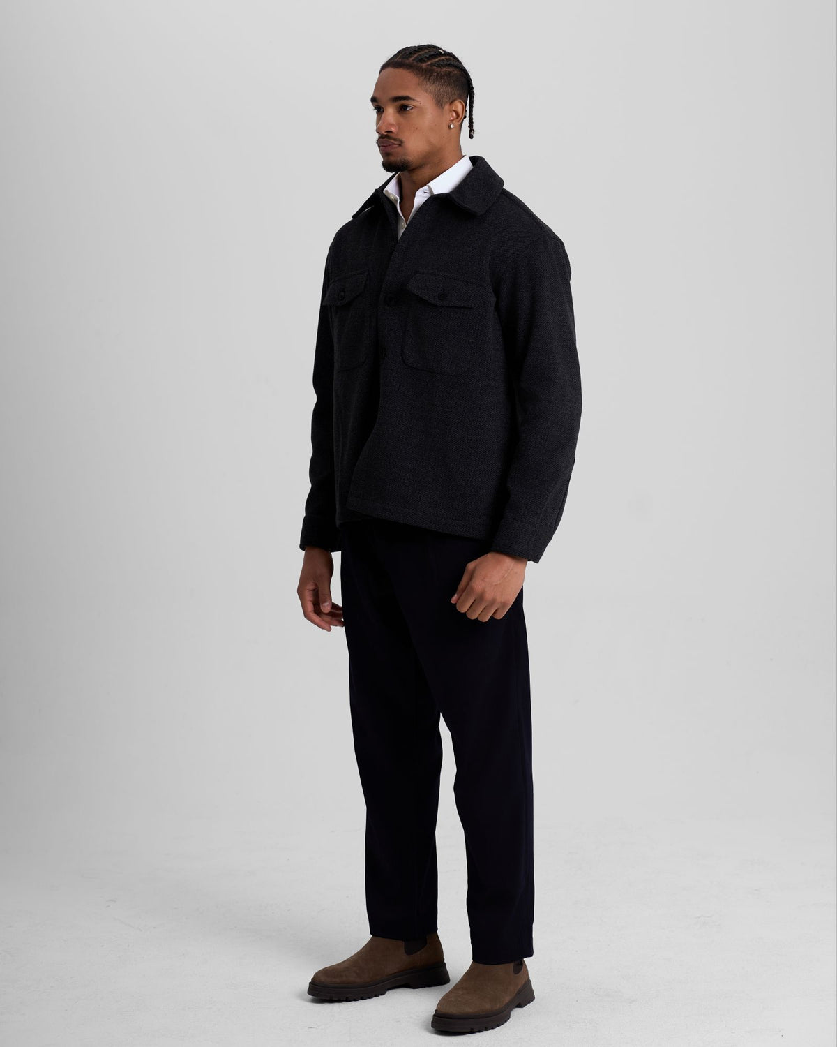 Textured Wool Jacket - Grey