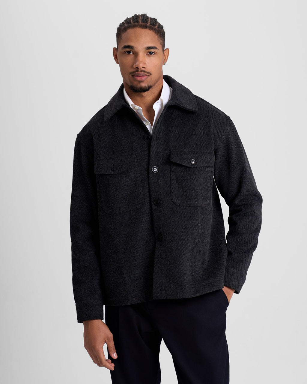 Textured Wool Jacket - Grey
