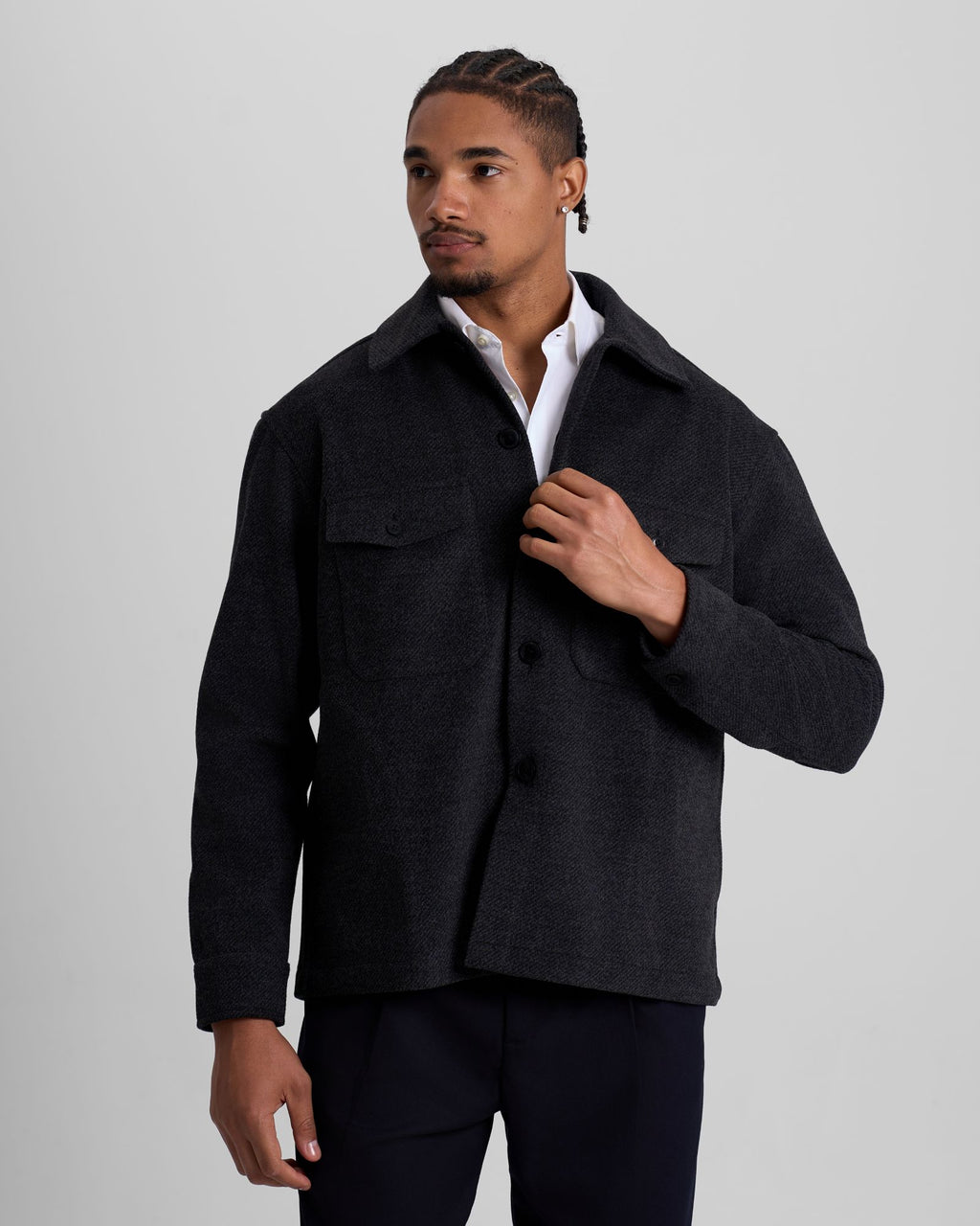 Textured Wool Jacket - Grey