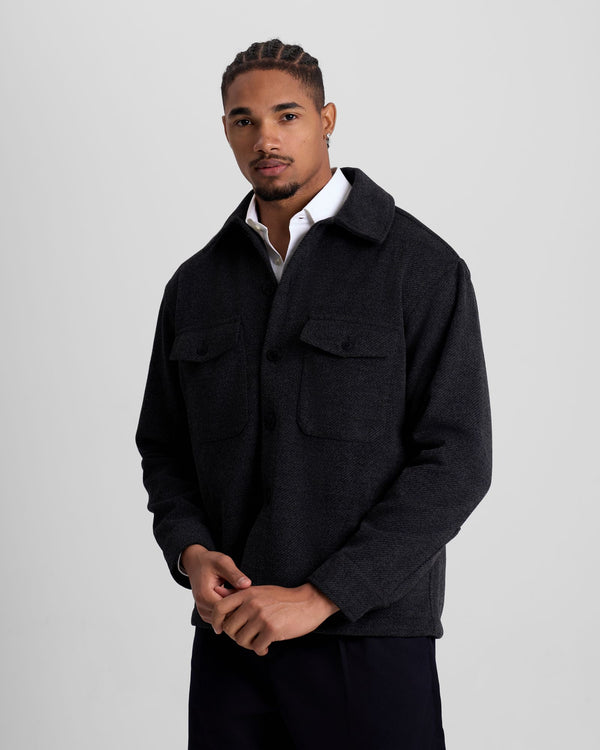 Textured Wool Jacket - Grey