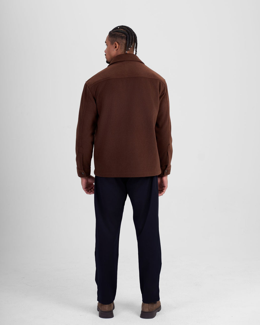 Textured Wool Jacket - Brown