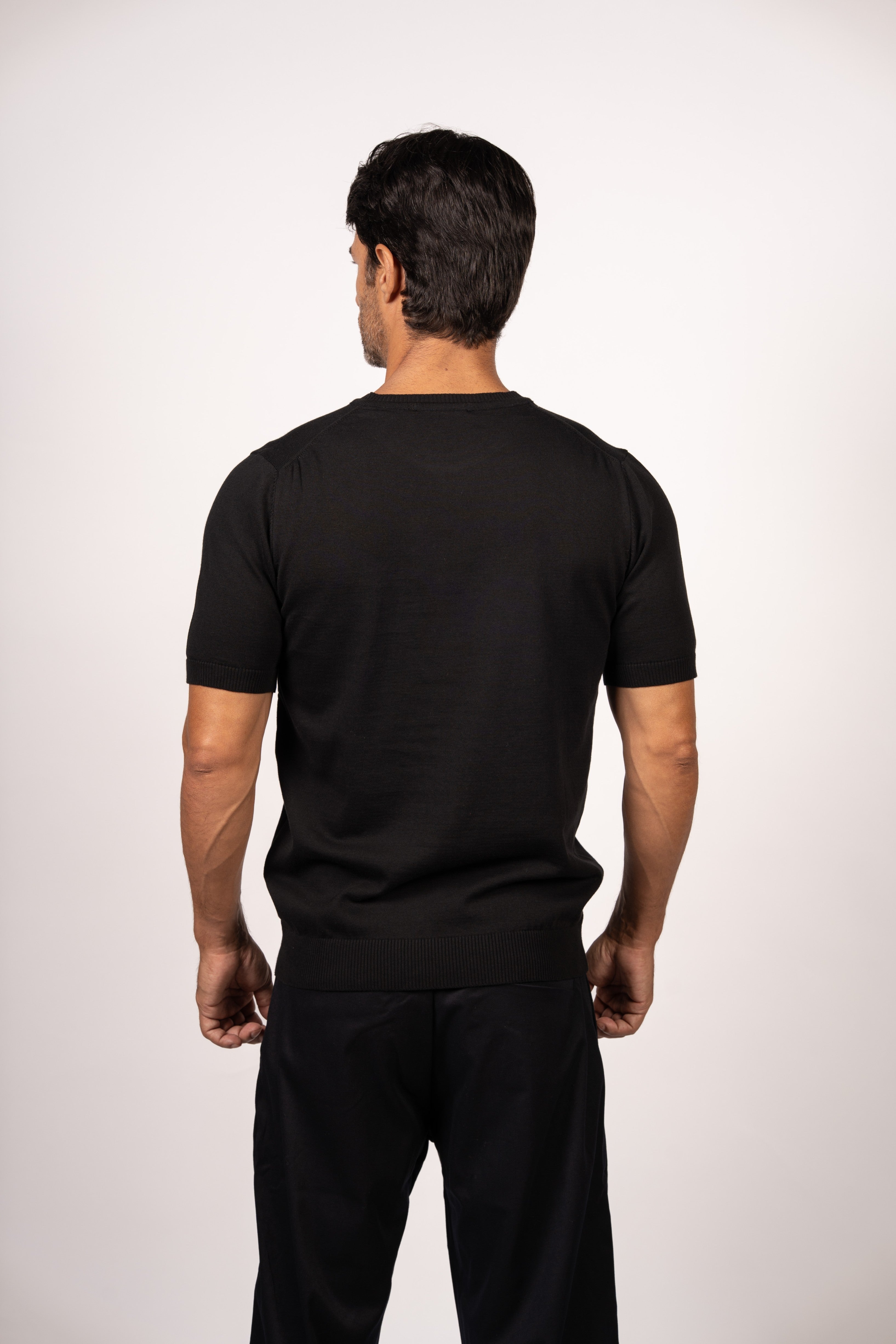 Basic Knitted Crewneck-Black