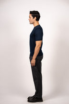 Basic Knitted Crewneck-Navy