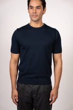 Basic Knitted Crewneck-Navy